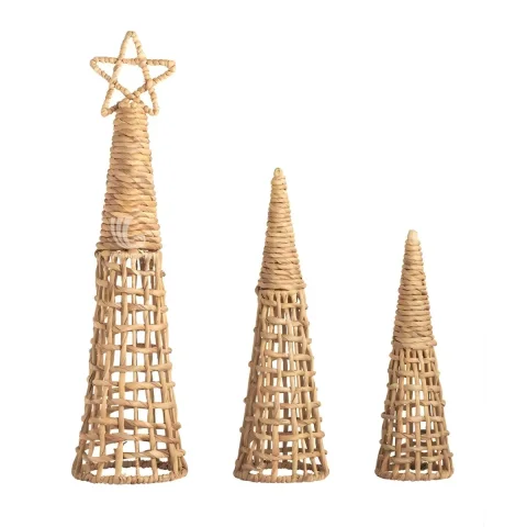 Eco Decor Water Hyacinth Christmas Tree, Naturally Elegant Christmas Holiday Table Decor