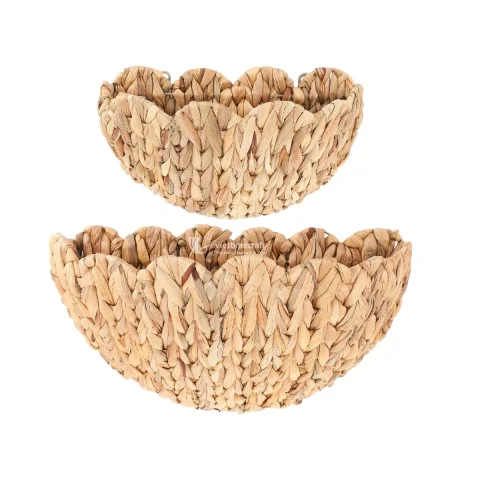Rattan Export Cesta Colgante de Jacinto de Agua Festoneada Hecha a Mano - REX-B00530