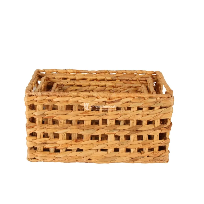 Water Hyacinth Basket, Handmade Natural Storage Basket Wholesale Manufacturer Vietnam