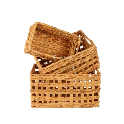 Water Hyacinth Basket, Handmade Natural Storage Basket Wholesale Manufacturer Vietnam