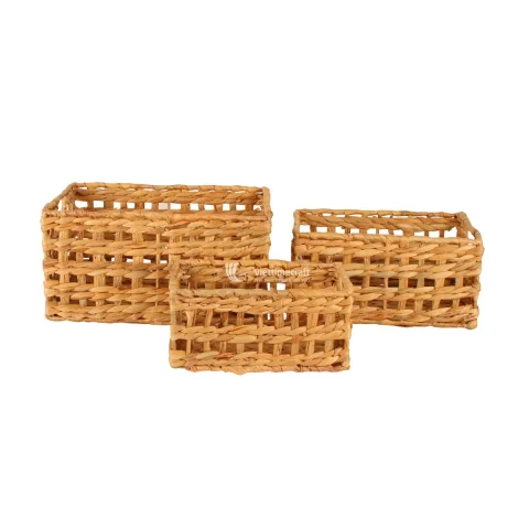 Water Hyacinth Basket, Handmade Natural Storage Basket Wholesale Manufacturer Vietnam
