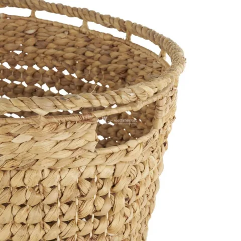 Large Water Hyacinth Basket, Handwoven Hyacinth Storage Basket for Home Organizations