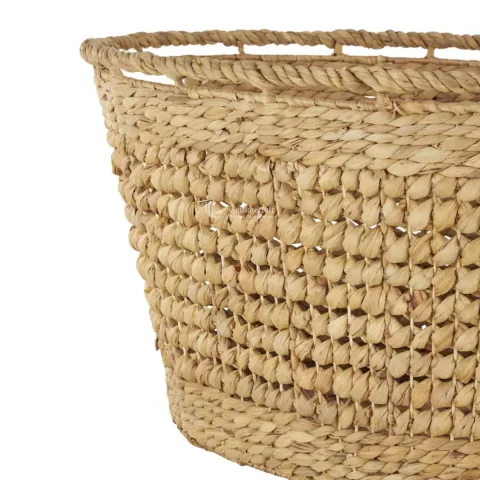 Large Water Hyacinth Basket, Handwoven Hyacinth Storage Basket for Home Organizations