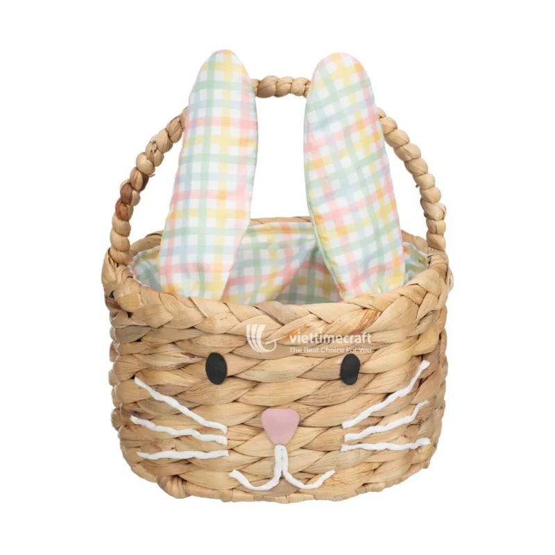 Water Hyacinth Easter Basket, Bunny Wicker Storage Basket Wholesale from Vietnam