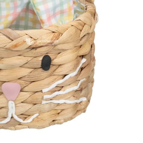 Water Hyacinth Easter Basket, Bunny Wicker Storage Basket Wholesale from Vietnam