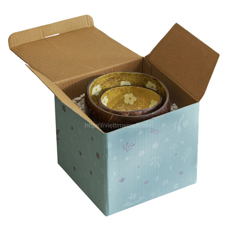 Hand-Painted Coconut Bowl Gift Set – BD007