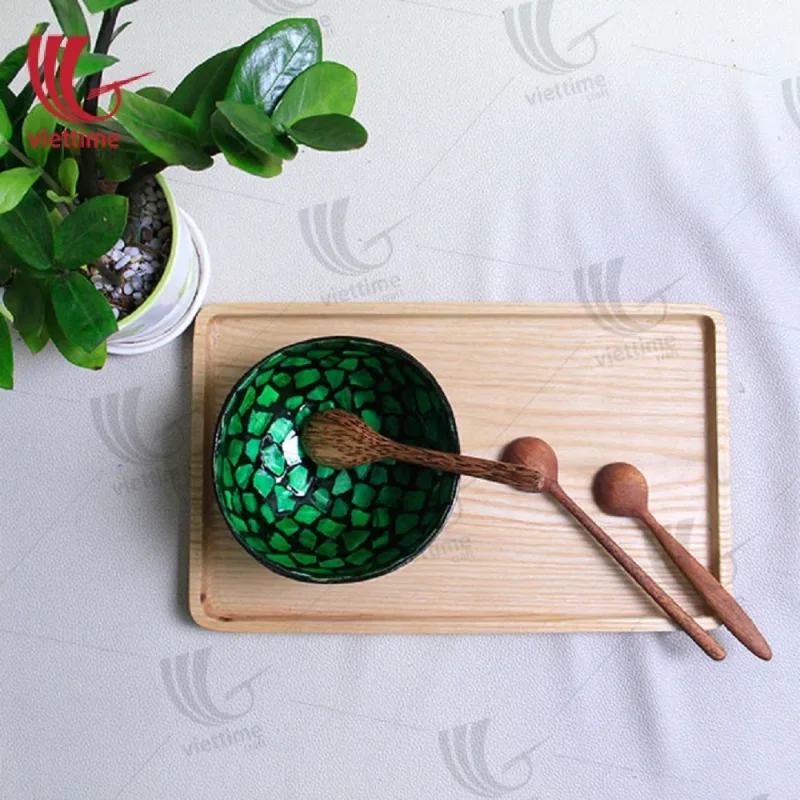 Coconut Lacquered Mother Of Pearl Inlaid Bowl