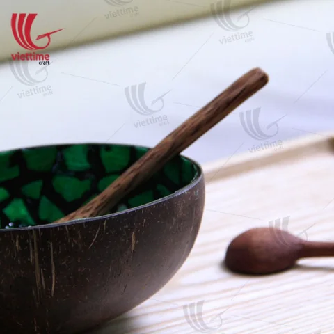 Coconut Lacquered Mother Of Pearl Inlaid Bowl