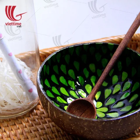 Coconut Lacquered Mother Of Pearl Inlaid Bowl