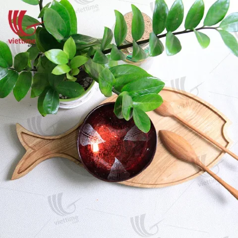 Rattan Export Hand-Painting Leaf Kokosschalen - REX-BD004
