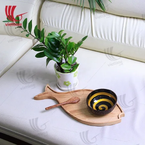 Folk Art Painted Inlay Coconut Lacquer Bowl