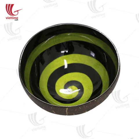 Lacquered Wave Shape Inside Coconut Bowls