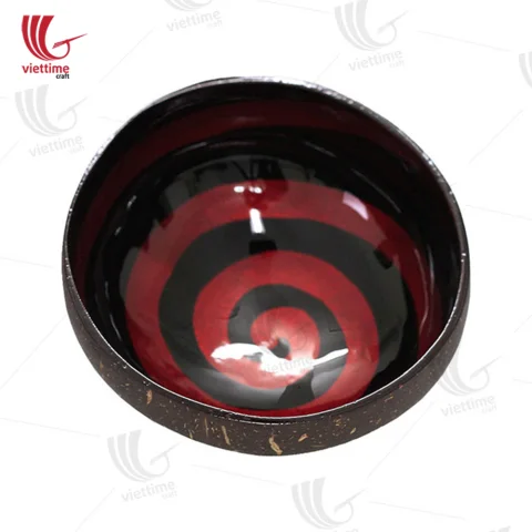 Lacquered Wave Shape Inside Coconut Bowls