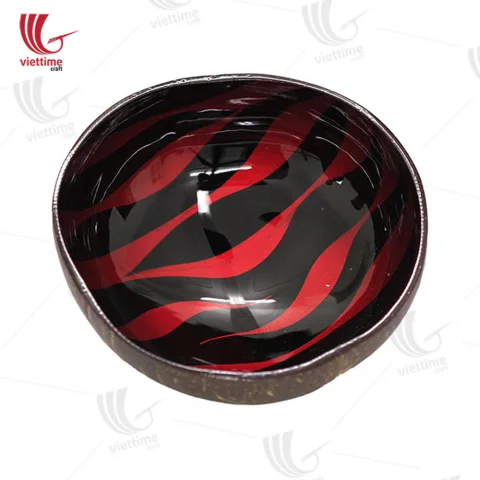 Lacquered Wave Shape Inside Coconut Bowls