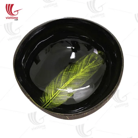 Lacquered Leaf Shape Coconut Bowls