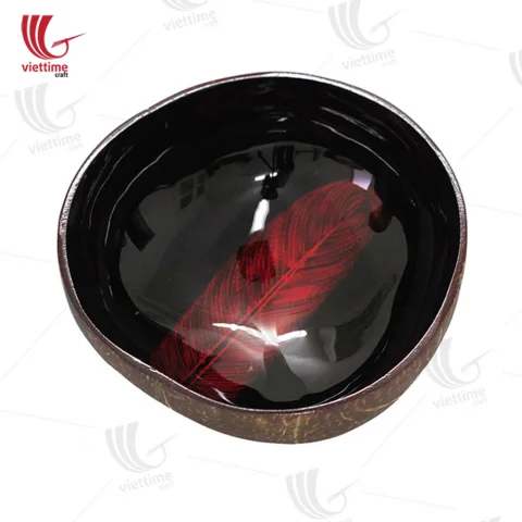 Lacquered Leaf Shape Coconut Bowls