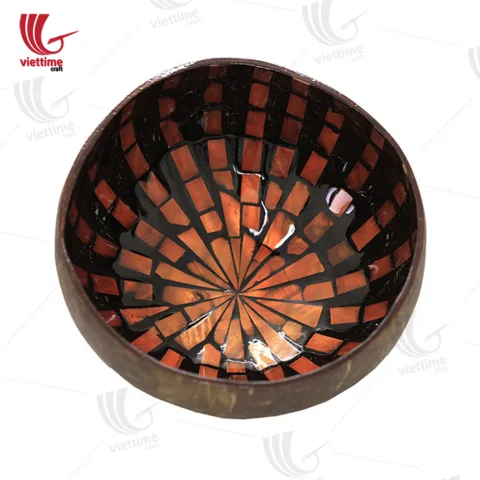 Inlaid Mother Of Pearl Coconut Bowl