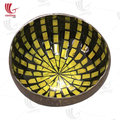Inlaid Mother Of Pearl Coconut Bowl