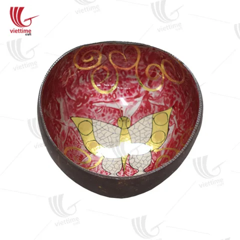 Lacquered Draw Inside Coconut Bowls