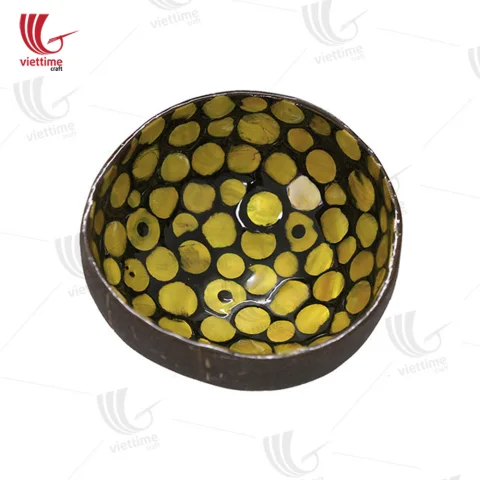 Collection Of Inlaid Mother Of Pearl Coconut Bowl