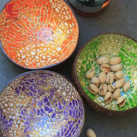 Beautiful Lacquered Coconut Shell Bowls