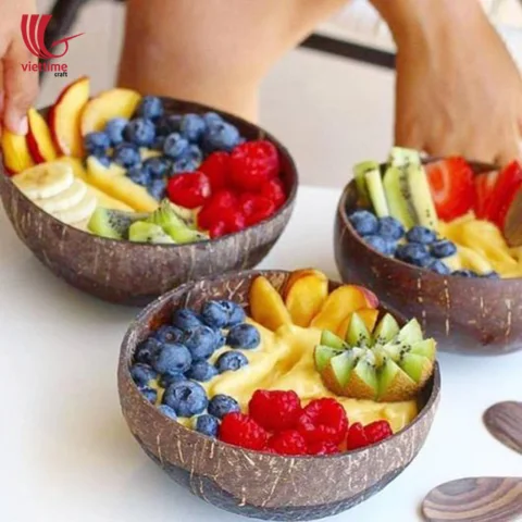 Natural Coconut Bowls Set Of 2