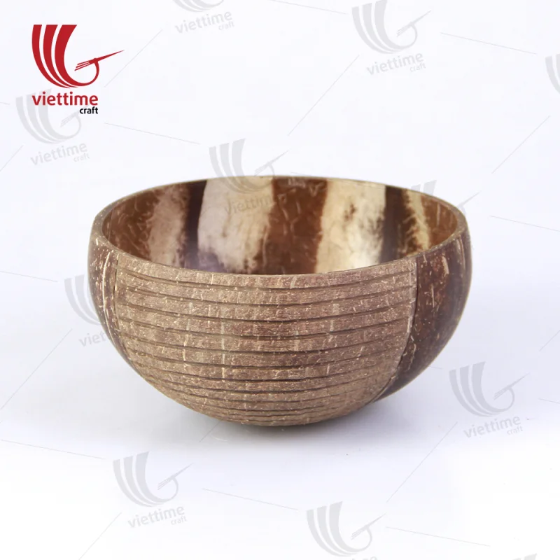 Half Carved Natural Coconut Bowls Wholesale