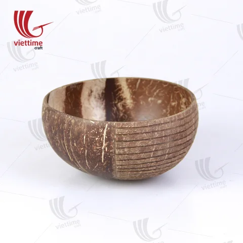 Half Carved Natural Coconut Bowls Wholesale