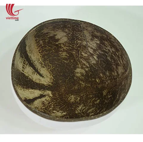 White Lacquered Outside Coconut Bowls