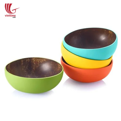 Colorful Lacquered Outside Coconut Bowls