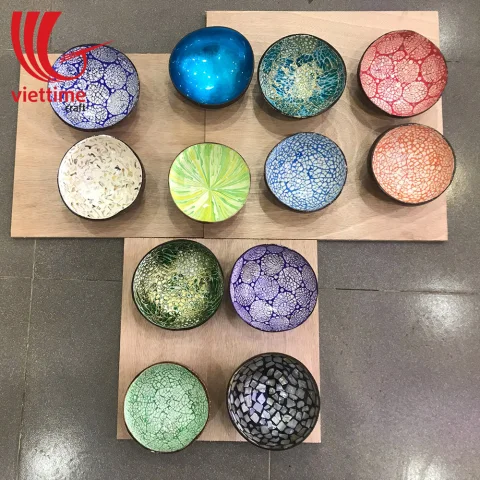 Handmade Unique Lacquered Coconut Bowl