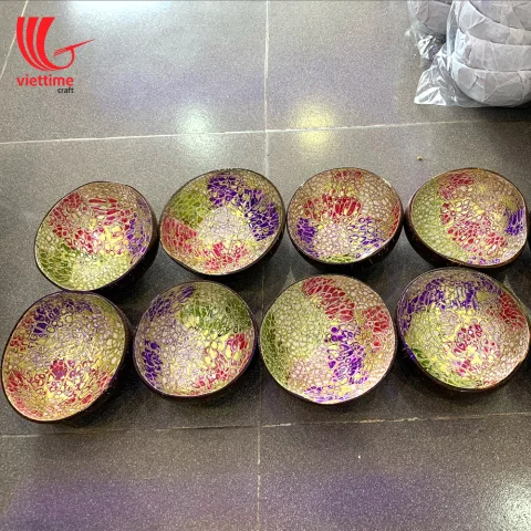 EggShell Color Inlaid InSide Coconut Bowl