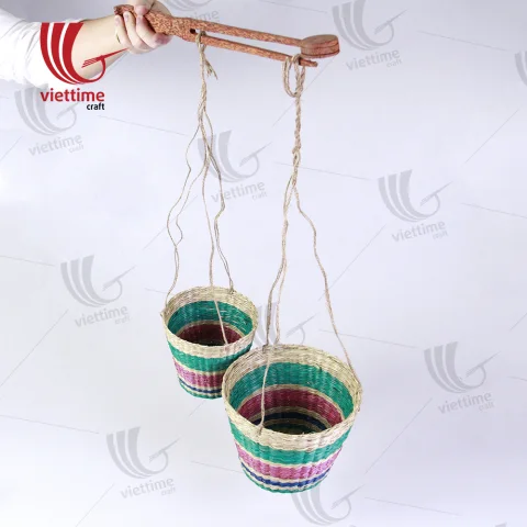 Seagrass Hanging Planter Set