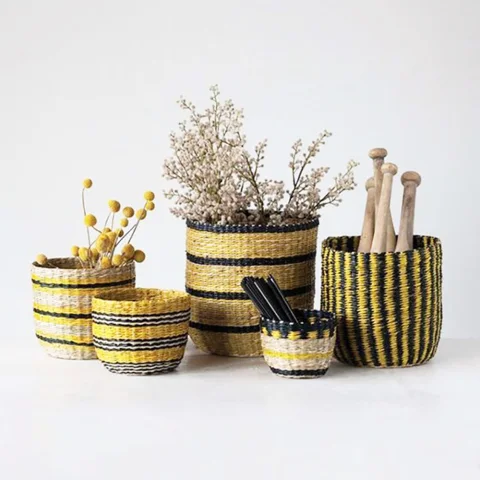 Rattan Export Seagrass Plant Holder Set - REX-C00212