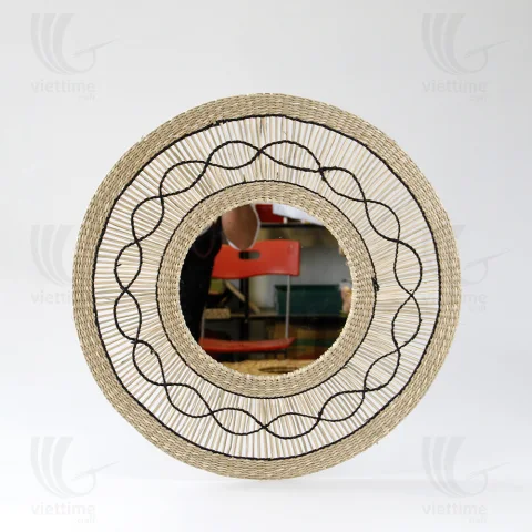 Rattan Export Round Seagrass Mirror - REX-C00434