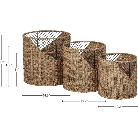 Seagrass Laundry Basket Set