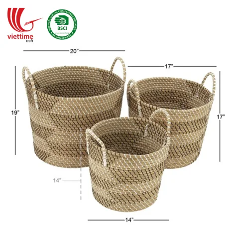 Seagrass Laundry Basket Set