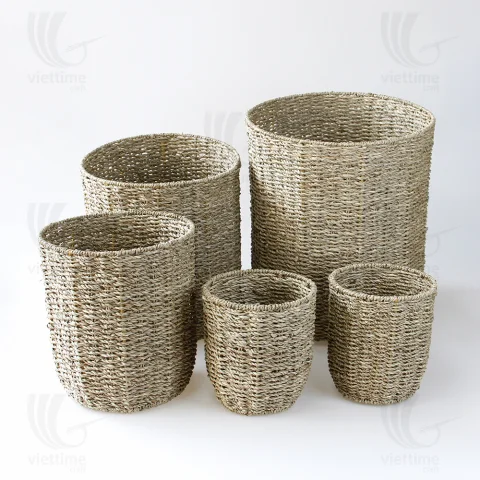 Seagrass Pot Plant Holder Set