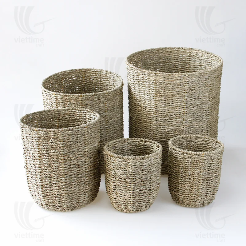 Seagrass Pot Plant Holder Set