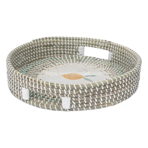 Mother Of Pearl Seagrass Tray