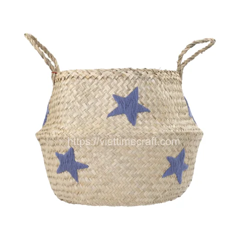 Star Seagrass Belly Basket Wholesale – C00582