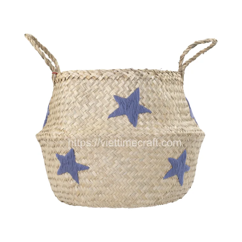 Star Seagrass Belly Basket Wholesale – C00582
