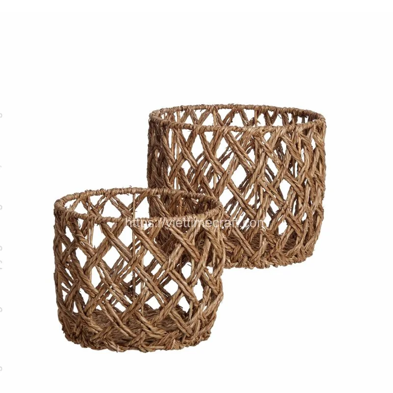 MOQ Low Water Hyacinth Storage Basket Wholesale – B00321