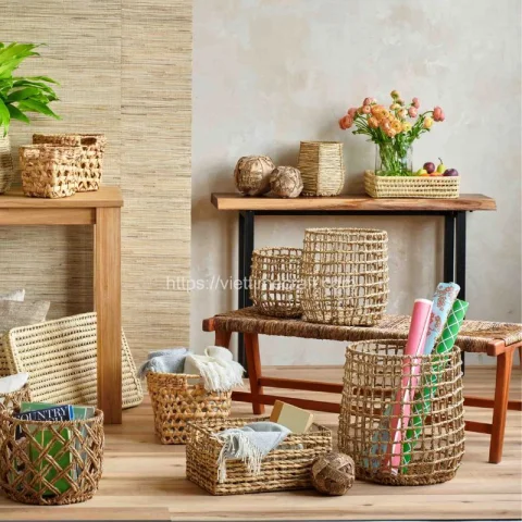 MOQ Low Water Hyacinth Storage Basket Wholesale – B00321