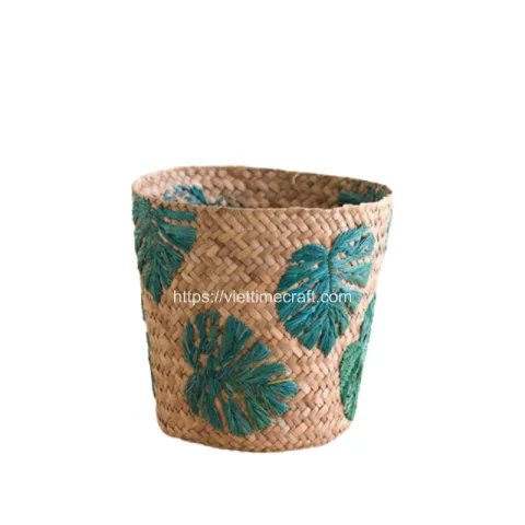 Rattan Export Lá Embroidery cỏ biển chậu cây Việt Nam bán sỉ - REX-C00602