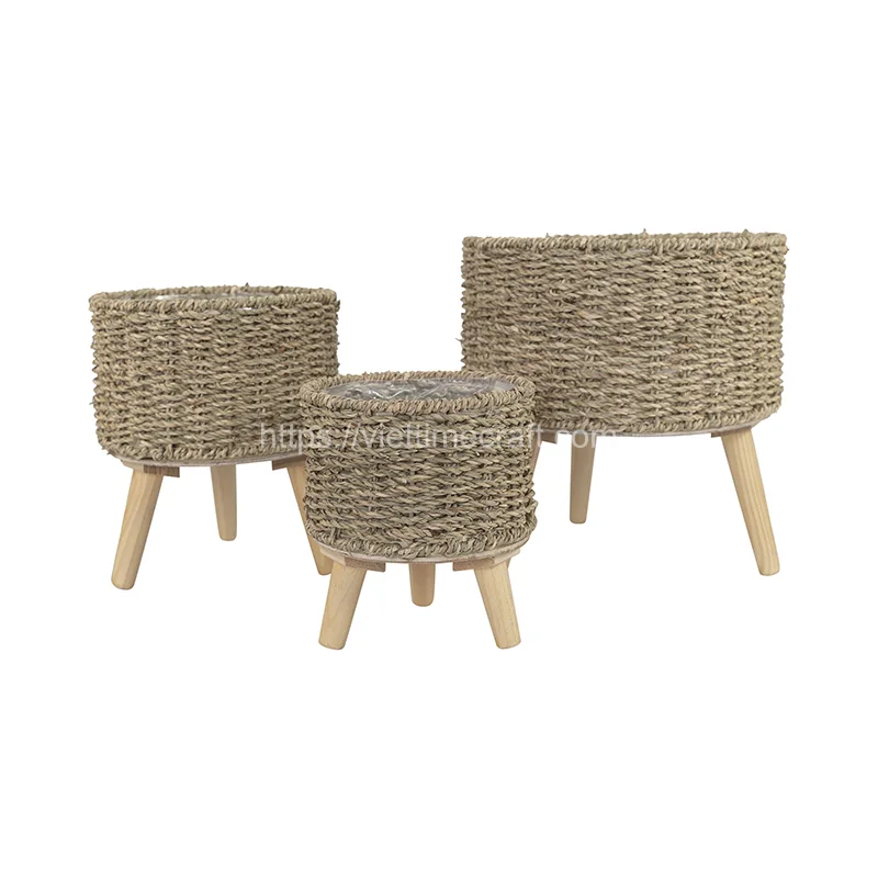 Wholesale Set Of 3 Seagrass Planter Wholesale