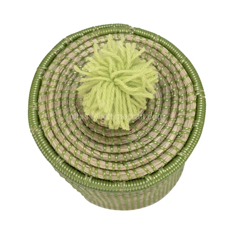 Green Seagrass Basket With Plastic String Wholesale