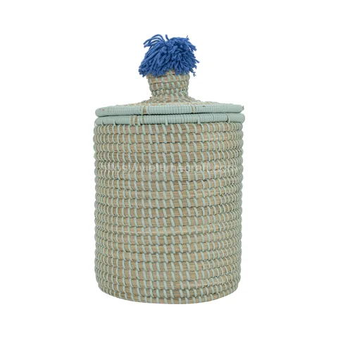 Blue Seagrass Basket With Plastic String Wholesale