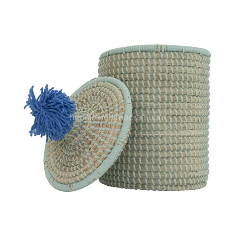 Blue Seagrass Basket With Plastic String Wholesale