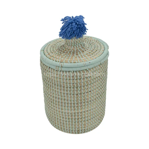 Blue Seagrass Basket With Plastic String Wholesale